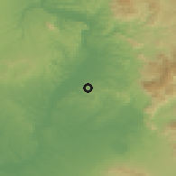 Shaded relief of the 53 km around Monterotondo, drawn from the GMTED2010 grid