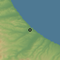 Shaded relief of the 52 km around Montesilvano, drawn from the GMTED2010 grid