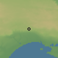 Shaded relief of the 53 km around Mottola, drawn from the GMTED2010 grid