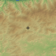 Shaded relief of the 54 km around Nicosia, drawn from the GMTED2010 grid
