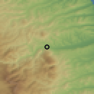 Shaded relief of the 52 km around Ascoli Piceno, drawn from the GMTED2010 grid