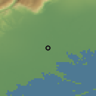 Shaded relief of the 51 km around Oderzo, drawn from the GMTED2010 grid