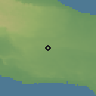 Shaded relief of the 53 km around Oria, drawn from the GMTED2010 grid