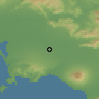 Shaded relief of the 53 km around Orta di Atella, drawn from the GMTED2010 grid