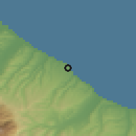 Shaded relief of the 52 km around Ortona, drawn from the GMTED2010 grid