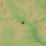 Shaded relief of the 52 km around Orvieto, drawn from the GMTED2010 grid