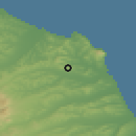 Shaded relief of the 52 km around Osimo, drawn from the GMTED2010 grid