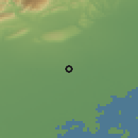 Shaded relief of the 51 km around Paese, drawn from the GMTED2010 grid