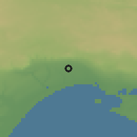 Shaded relief of the 53 km around Palagiano, drawn from the GMTED2010 grid