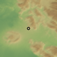 Shaded relief of the 53 km around Palestrina, drawn from the GMTED2010 grid