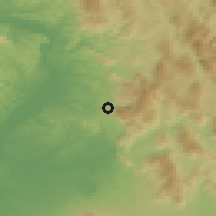 Shaded relief of the 53 km around Palombara Sabina, drawn from the GMTED2010 grid