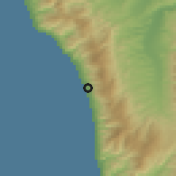 Shaded relief of the 54 km around Paola, drawn from the GMTED2010 grid