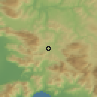 Shaded relief of the 53 km around Avellino, drawn from the GMTED2010 grid
