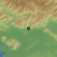 Shaded relief of the 52 km around Pescia, drawn from the GMTED2010 grid