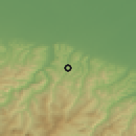 Shaded relief of the 52 km around Pianoro, drawn from the GMTED2010 grid