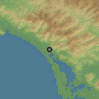 Shaded relief of the 52 km around Pietrasanta, drawn from the GMTED2010 grid