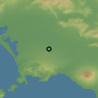 Shaded relief of the 53 km around Aversa, drawn from the GMTED2010 grid