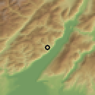 Shaded relief of the 51 km around Pieve Emanuele, drawn from the GMTED2010 grid