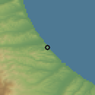 Shaded relief of the 52 km around Pineto, drawn from the GMTED2010 grid