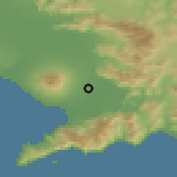 Shaded relief of the 53 km around Poggiomarino, drawn from the GMTED2010 grid