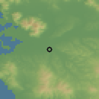 Shaded relief of the 52 km around Ponsacco, drawn from the GMTED2010 grid