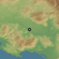 Shaded relief of the 53 km around Pontecorvo, drawn from the GMTED2010 grid
