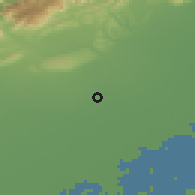 Shaded relief of the 51 km around Ponzano Veneto, drawn from the GMTED2010 grid