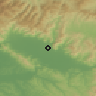 Shaded relief of the 52 km around Prato, drawn from the GMTED2010 grid