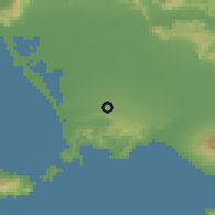 Shaded relief of the 53 km around Qualiano, drawn from the GMTED2010 grid