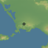 Shaded relief of the 53 km around Quarto, drawn from the GMTED2010 grid