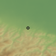 Shaded relief of the 52 km around Quattro Castella, drawn from the GMTED2010 grid