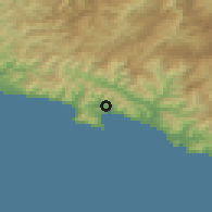 Shaded relief of the 52 km around Rapallo, drawn from the GMTED2010 grid