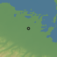 Shaded relief of the 52 km around Bagnacavallo, drawn from the GMTED2010 grid