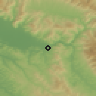 Shaded relief of the 52 km around Bagno a Ripoli, drawn from the GMTED2010 grid