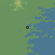 Shaded relief of the 51 km around Rovigo, drawn from the GMTED2010 grid