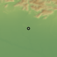 Shaded relief of the 51 km around Bagnolo Mella, drawn from the GMTED2010 grid