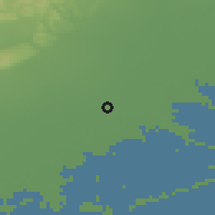 Shaded relief of the 51 km around San Biagio di Callalta, drawn from the GMTED2010 grid