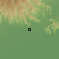 Shaded relief of the 51 km around San Bonifacio, drawn from the GMTED2010 grid