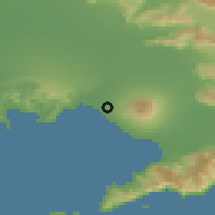 Shaded relief of the 53 km around San Giorgio a Cremano, drawn from the GMTED2010 grid