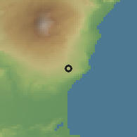 Shaded relief of the 54 km around San Giovanni la Punta, drawn from the GMTED2010 grid