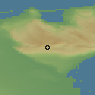 Shaded relief of the 53 km around San Giovanni Rotondo, drawn from the GMTED2010 grid