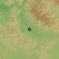 Shaded relief of the 52 km around San Giovanni Valdarno, drawn from the GMTED2010 grid