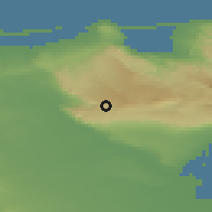 Shaded relief of the 53 km around San Marco in Lamis, drawn from the GMTED2010 grid