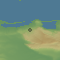 Shaded relief of the 53 km around San Nicandro Garganico, drawn from the GMTED2010 grid