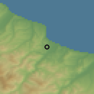 Shaded relief of the 53 km around San Salvo, drawn from the GMTED2010 grid