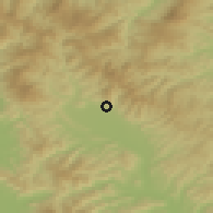 Shaded relief of the 52 km around Sansepolcro, drawn from the GMTED2010 grid
