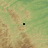 Shaded relief of the 52 km around San Severino Marche, drawn from the GMTED2010 grid