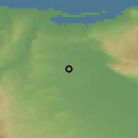 Shaded relief of the 53 km around San Severo, drawn from the GMTED2010 grid