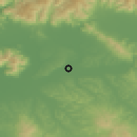 Shaded relief of the 52 km around Santa Croce sull'Arno, drawn from the GMTED2010 grid