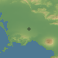 Shaded relief of the 53 km around Sant'Antimo, drawn from the GMTED2010 grid
